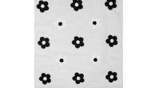 Cotton Voile Embroidery - Flowers, Black/White