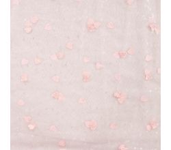Nylon Mesh & Embroidery Hearts, Baby Rose