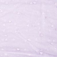 Nylon Mesh & Embroidery Hearts - Dusty Lilac
