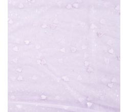 Nylon Mesh & Embroidery Hearts, Dusty Lilac