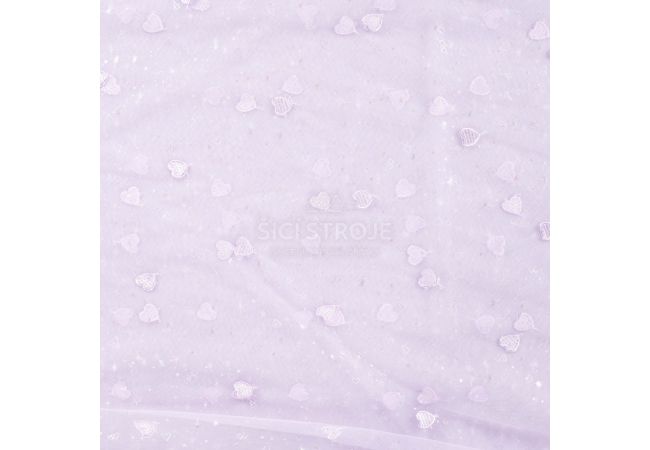 Nylon Mesh & Embroidery Hearts - Dusty Lilac