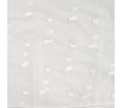 Nylon Mesh & Embroidery Swans, Ecru