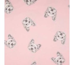 French Terry Digital, Dogs, Rose