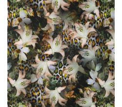 French Terry Digital Print, Lily, Khaki