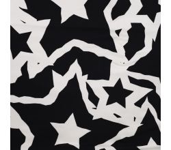 French Terry Digital Print, Stars, Ecru
