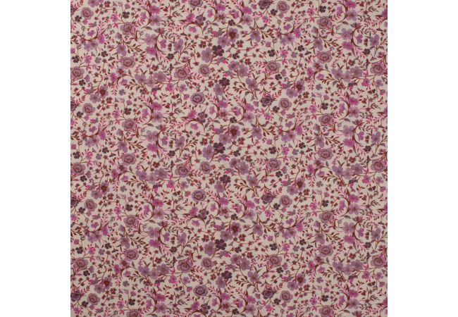 Cotton Voile Digital - Flowers, Fuchsia