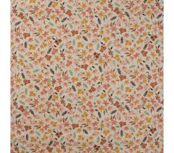 Cotton Voile Digital, Flowers, Coral