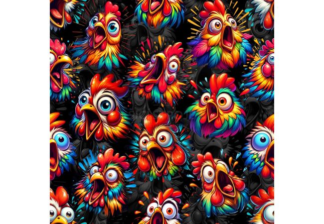 Jogging Digital Print - Crazy Chicken