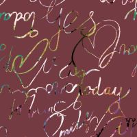 Soft Shell "Rainy" Print - Words, Bordeaux