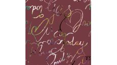 Soft Shell "Rainy" Print - Words, Bordeaux