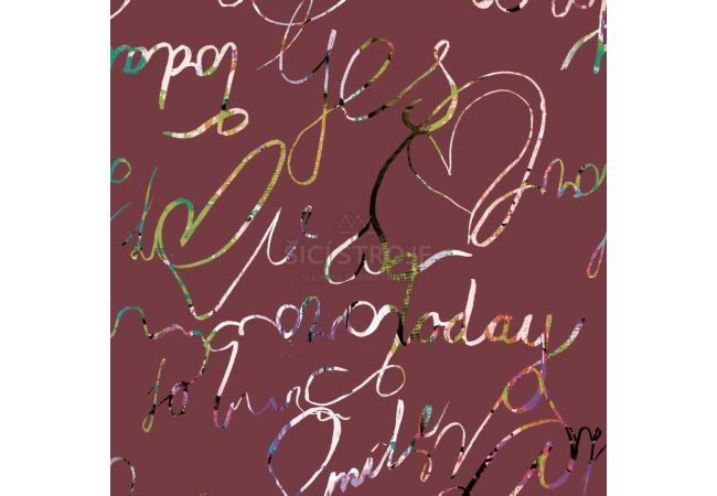 Soft Shell "Rainy" Print - Words, Bordeaux