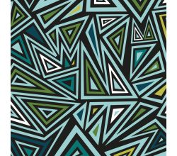 Soft Shell "Rainy" Print, Triangles, Aqua