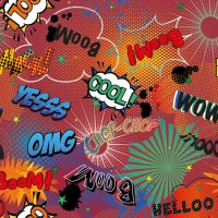 Soft Shell Digital Print - Comic, Dark Red