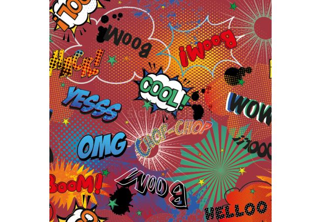 Soft Shell Digital Print - Comic, Dark Red