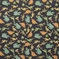 Soft Shell Print - Dinos, Denim