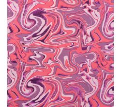 French Terry Foil, Waves, Old Pink