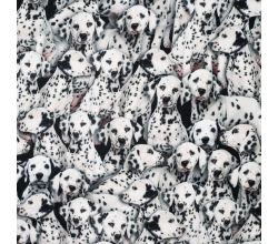 Half Panama Digital Print, Dalmatian, Black