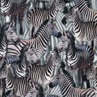 Half Panama Digital Print - Zebra, Black