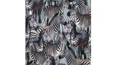 Half Panama Digital Print - Zebra, Black