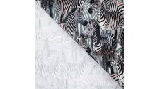 Half Panama Digital Print - Zebra, Black