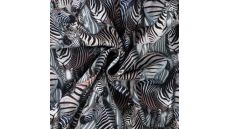 Half Panama Digital Print - Zebra, Black