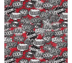 Melange Fleeceprint, Boom Oops, Red