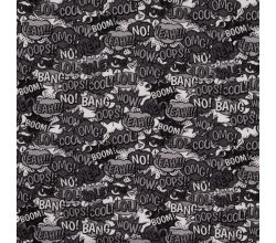 Melange Fleeceprint, Boom Oops, Off White Grey