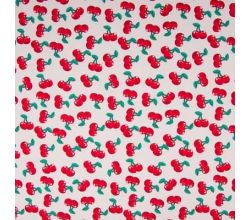 Cotton Poplin Print, White Red Green