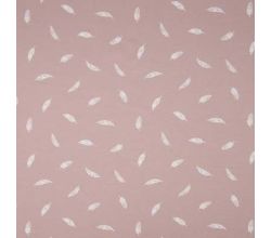 Cotton Poplin Print, Feather, Dusty Rose
