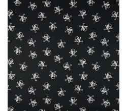 Cotton Poplin Print, Skulls & Bones Large