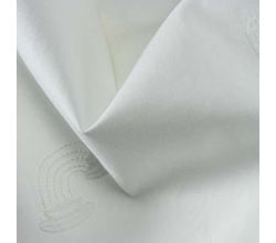 Cotton Poplin Embroidery, Rainbow, White