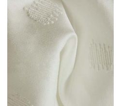 Cotton Poplin Embroidery, Dots, Ecru