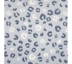 Fleece Jacquard Print, Leopard, Blue