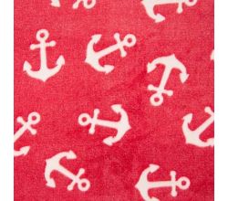 Jacquard Fleece, Anchor, Red