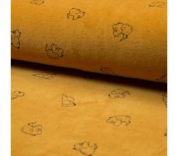 Nicky Velours Print, Elephants, Ochre