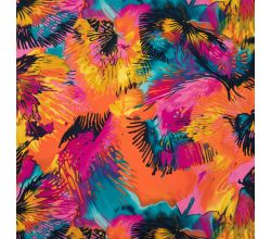 Viscose/Sp Jersey Print, Flowers, Fuchsia
