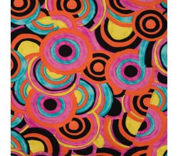 Viscose/Sp Jersey Print, Irregular Circle, Fuchsia