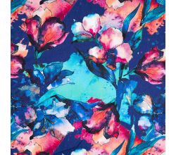Viscose/EA Heavy Digi Print, Turquoise