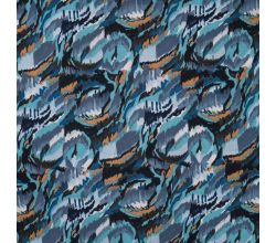 Viscose Crincle, Graphic, Denim