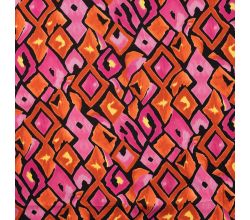 Satin Viscose, Retro Checks, Fuchsia