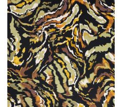 Viscose Stretch Print, Brush Stripes, Khaki