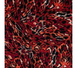 Viscose Twill Print, Leopard, Dark Red