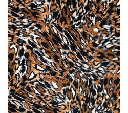 Viscose Twill Print, Leopard, Sand