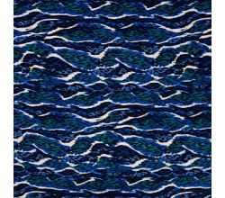 Viscose Twill Print, Leopard, Petrol
