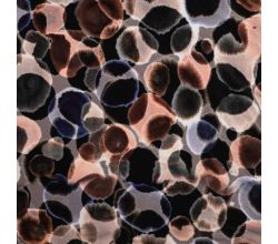 Ecovero Viscose Twill Print, Digital Circles, Dark Brown
