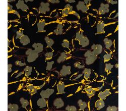 Rayon Spun Satin Print, Flowers, Khaki