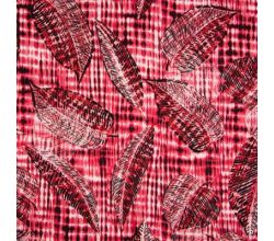 Viscose Chally, Leaves, Red