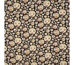 Viscose Chally, Mix Circles, Soft Yellow