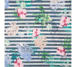 Viscose/EA Jersey - Stripe Flower, Jeans