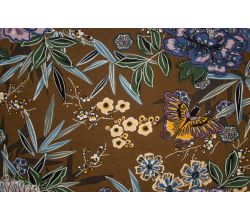 Viscose/Sp Jersey Print, Flowers, Mauive